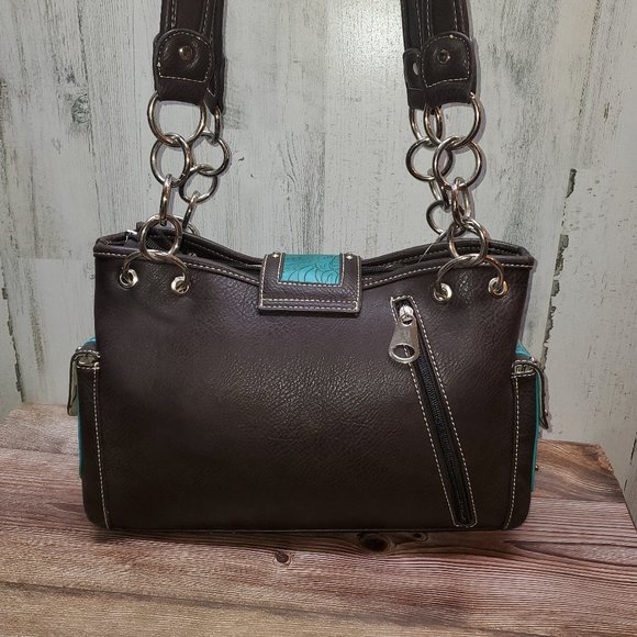 🛑🚨SOLD🚨🛑💞Turquoise bling conceal carry purse/wallet - Picture 4 of 11